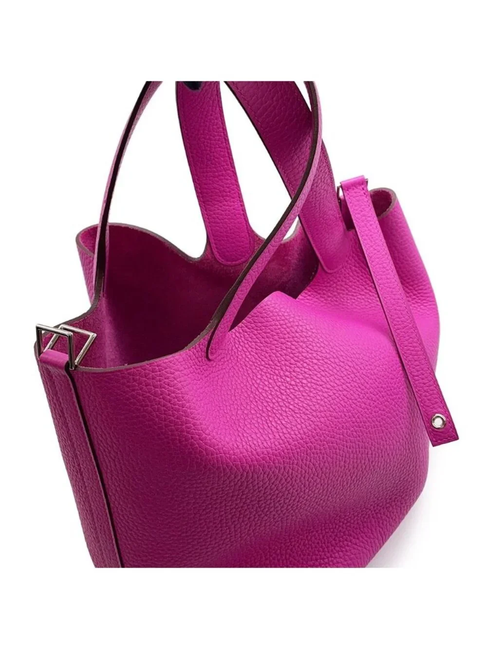 Hermes Handbag Picotin Lock MM Magnolia Silver Taurillon Clemence
